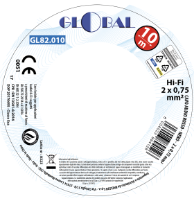 HI-FI CABLE H03VH-H RED/BLACK 2x0.75mm SECTION 10m REEL