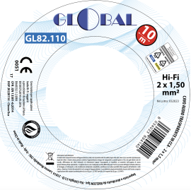 HI-FI CABLE H03VH-H TRANSPARENT 2x1.5mm SECTION 10m REEL