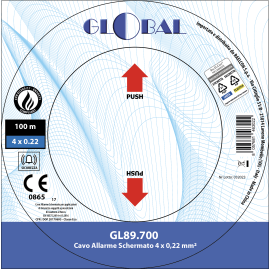 ALARM CABLE 4x0.22mm SECTION TCCA SHIELDED 100m REEL