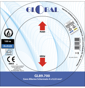 ALARM CABLE 4x0.22mm SECTION TCCA SHIELDED 100m REEL