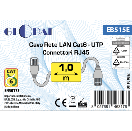 DATA CABLE UTP CAT6 PRE-CRIMPED 1m