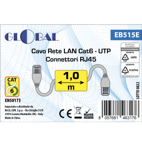 DATA CABLE UTP CAT6 PRE-CRIMPED 1m