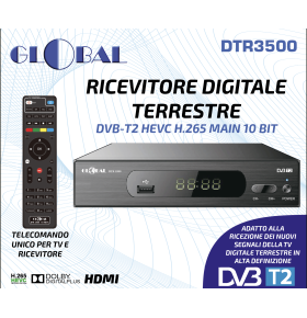 RICEVITORE DIGITALE TERRESTRE DTR3500PLUS CON TELECOMANDO UNIVERSALE 2 IN 1