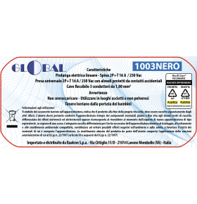 EXTENSÃO 3m PLUG 16A TOMADA 10/16A SEÇÃO 3x1mm PRETA