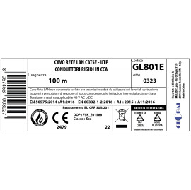 DATA CABLE UTP RJ45 CAT5E TCCA 100m REEL GREY