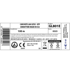 DATA CABLE UTP RJ45 CAT5E TCCA 100m REEL GREY