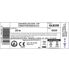 DATA CABLE UTP RJ45 CAT5E TCCA 25m REEL GREY