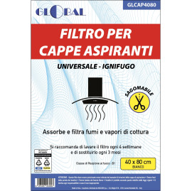 FIREPROOF HOOD FILTER WHITE UNIVERSAL 40X80cm