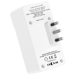 6-OUTLET POWER STRIP 230v 2 USB-A 2 USB-C 2 UNIVERSAL SOCKETS 10/16A 16A PLUG WHITE
