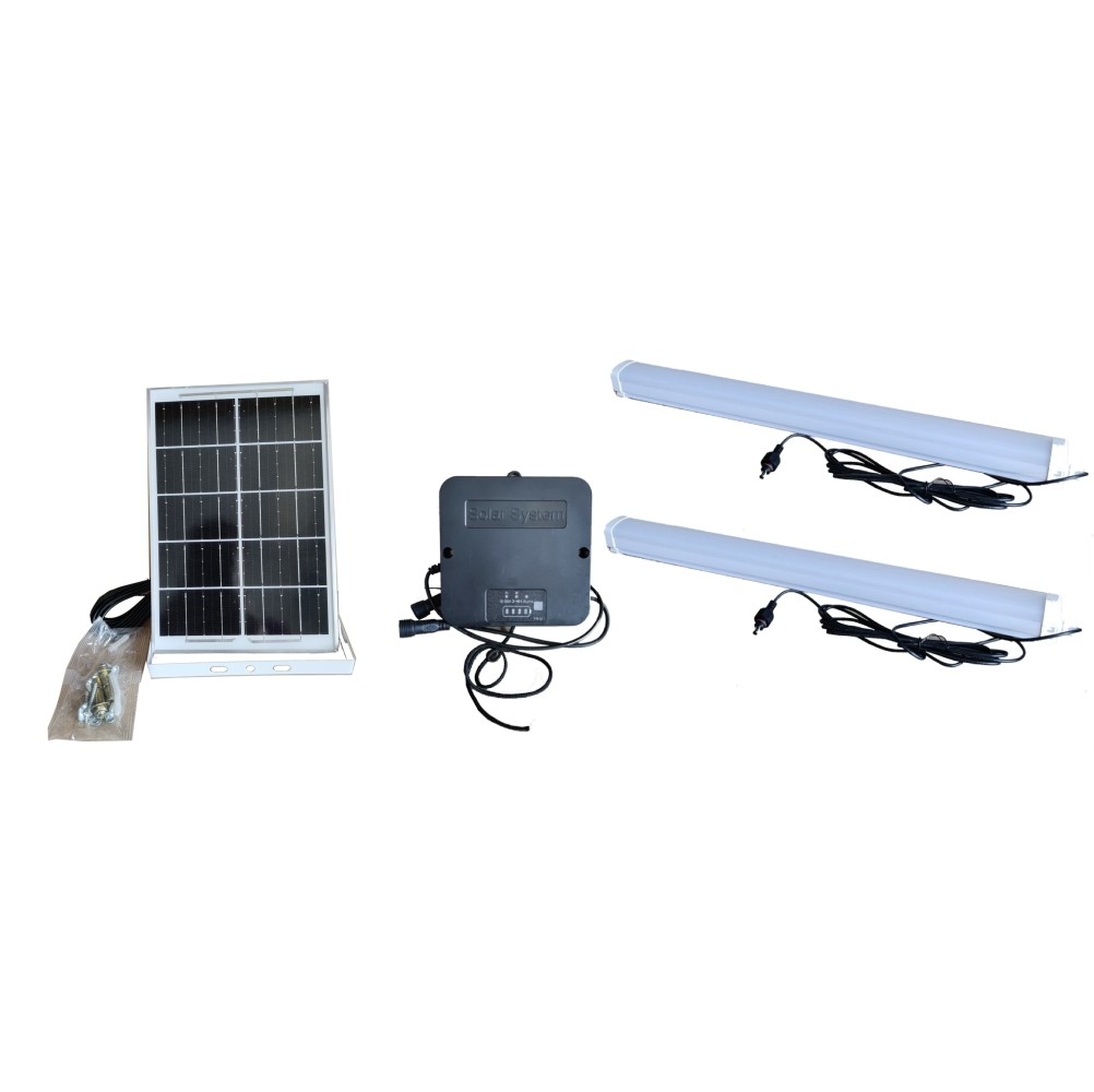 SOLAR-POWERED LIGHTING KIT WITH 2 TUBES