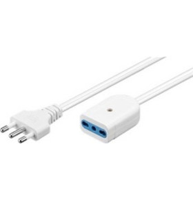 5m EXTENSION CORD 16A PLUG 10/16A SOCKET 3x1mm SECTION WHITE